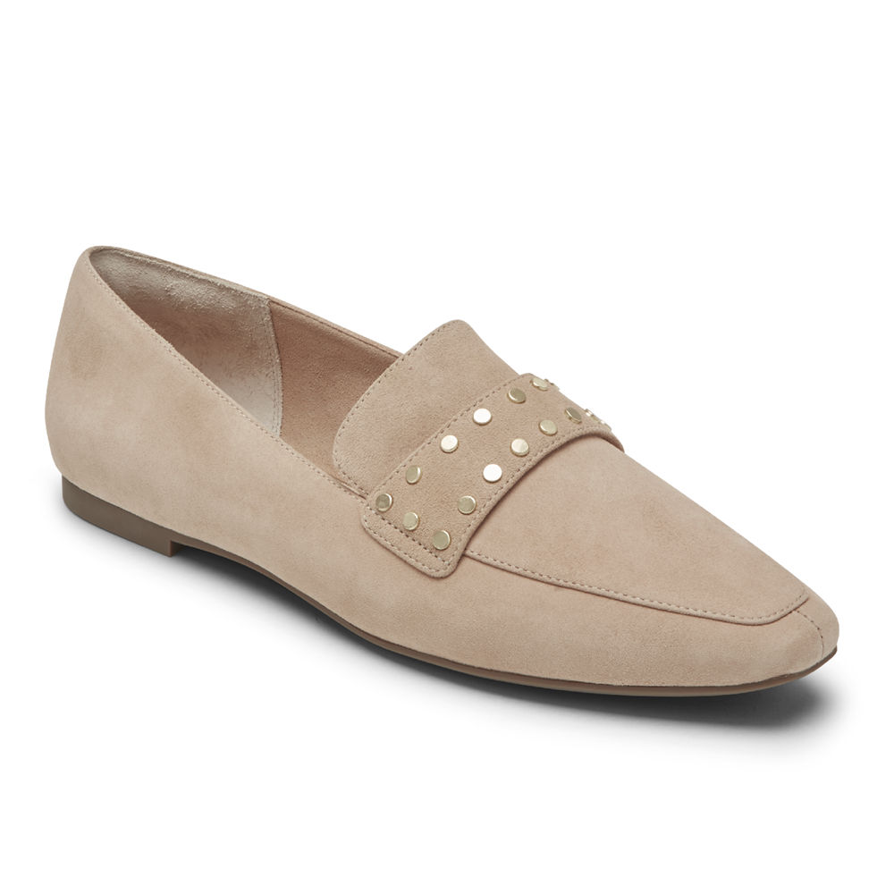 Rockport Loafers Dam Beige - Total Motion Laylani Studded - BHLRS7394
